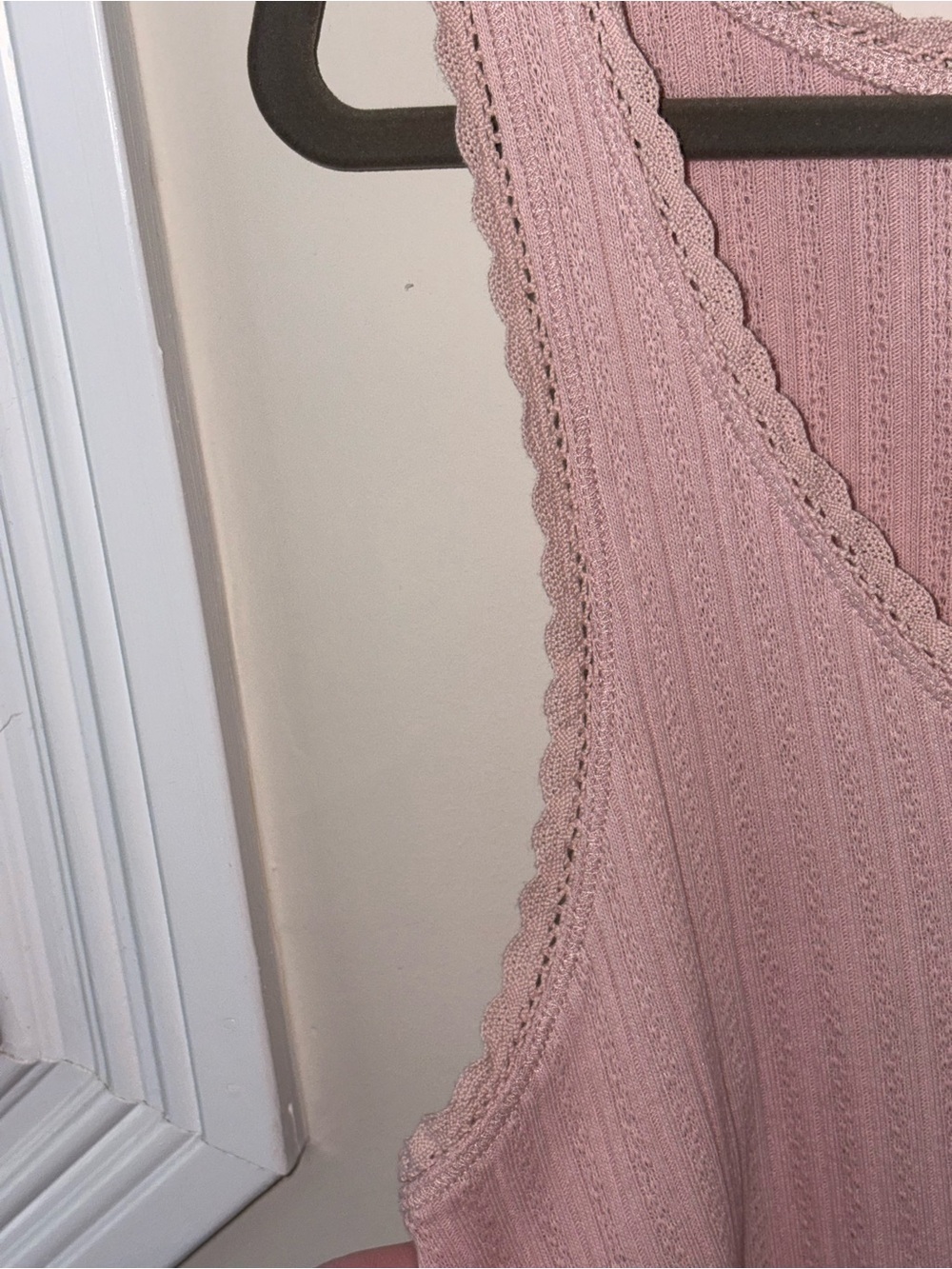 Universal Thread Pink Ribbed Lace-Trim Button Tank - Picture 3 of 11